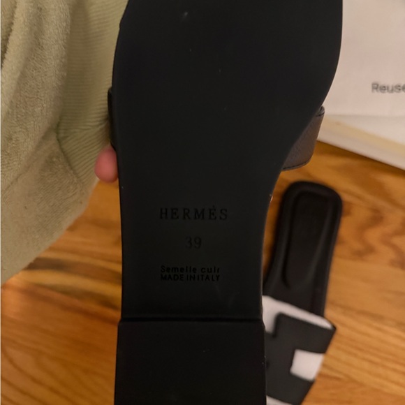 Hermes Black Slide Sandals - Picture 2 of 2